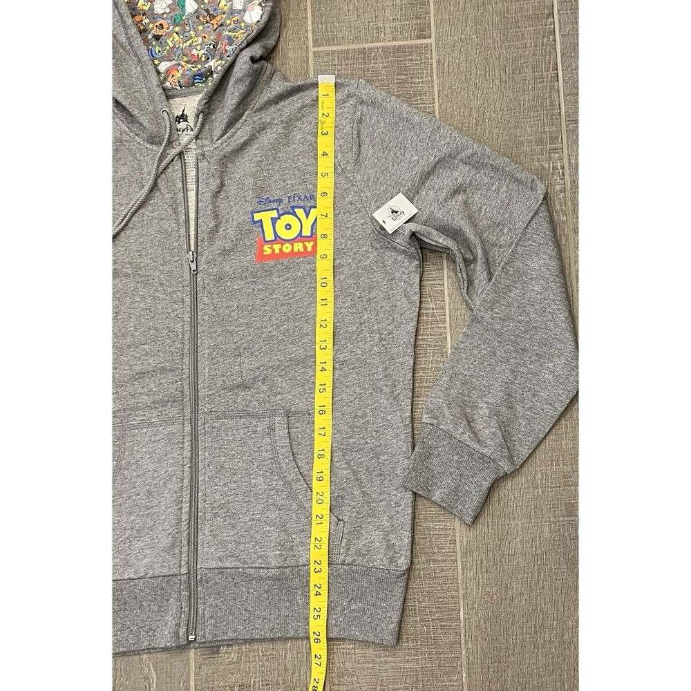 Disney Toy Story Hoodie Women’s Size Large Gray 100% Cotton Zip Pockets Pixar - Picture 5 of 13